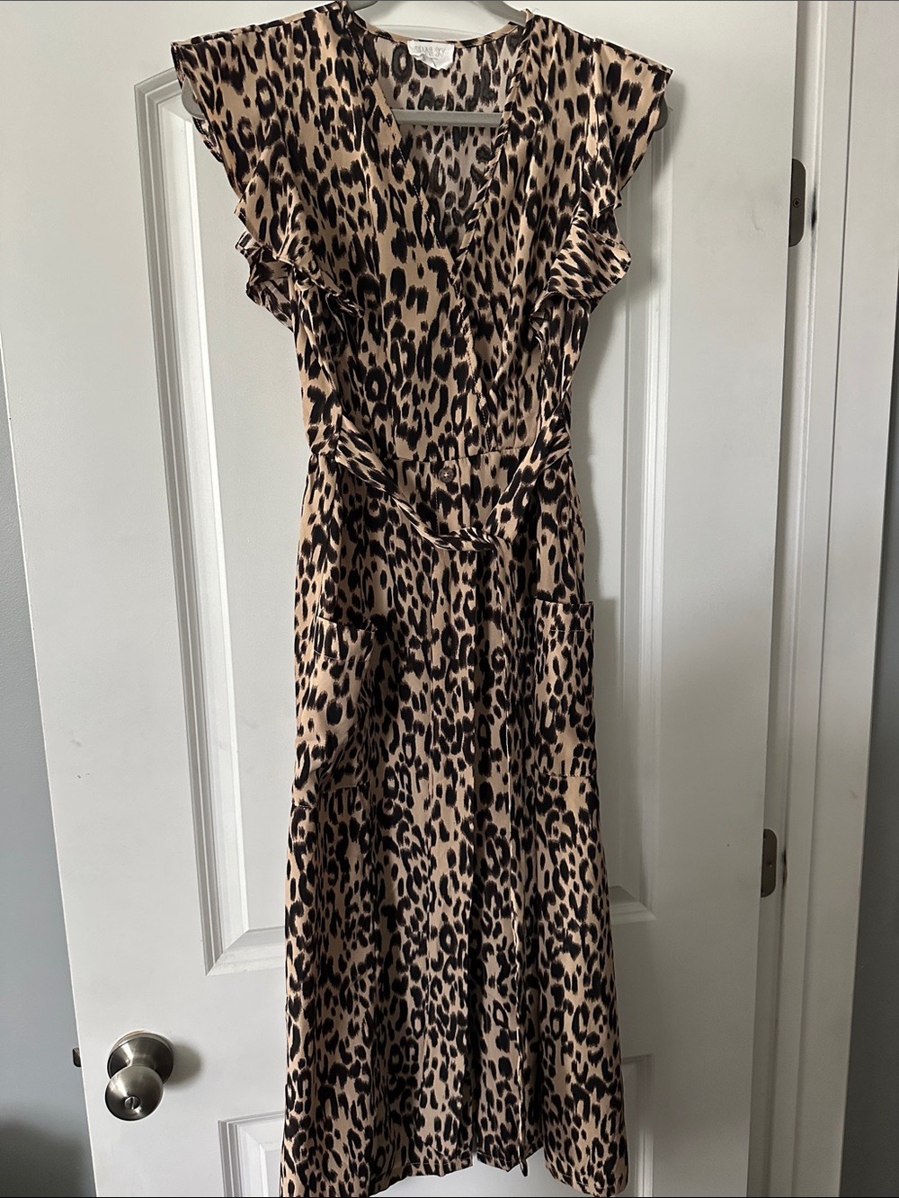 Sienna Sky Leopard Print Maxi Dress - Beige and Black